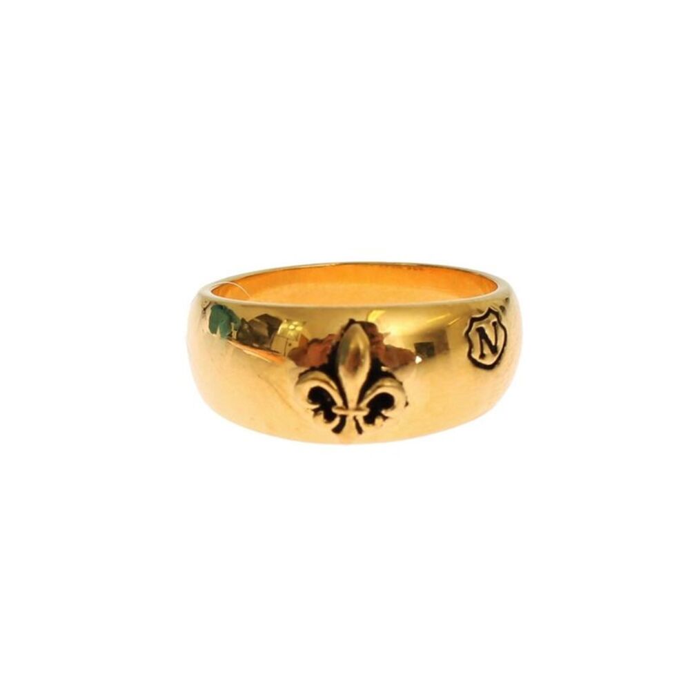 Nialaya Fleurdelis Ring Gold Band Men